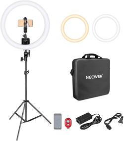 img 4 attached to 📸 Neewer 16-inch LED Ring Light with APP Control, LCD Screen, Multiple Light Control, 3200-5600K, Light Stand - Ideal for Makeup, YouTube Videos, Bloggers, Salons (White)