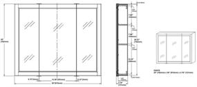 img 1 attached to 🏫 Design House Richland 36" Tri-View Medicine Cabinet Mirror - Nutmeg Oak