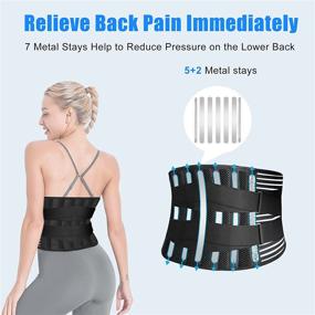 img 3 attached to 👍 Tretopoo Back Brace - 7 Stays and Removable Lumbar Pad for Lower Back Pain Relief - Breathable Air Mesh Support Belt - Anti-skid Lumbar Braces for Men and Women with Sciatica and Scoliosis (Size M)