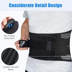 img 1 attached to 👍 Tretopoo Back Brace - 7 Stays and Removable Lumbar Pad for Lower Back Pain Relief - Breathable Air Mesh Support Belt - Anti-skid Lumbar Braces for Men and Women with Sciatica and Scoliosis (Size M)