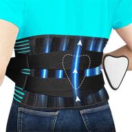 👍 tretopoo back brace - 7 stays and removable lumbar pad for lower back pain relief - breathable air mesh support belt - anti-skid lumbar braces for men and women with sciatica and scoliosis (size m) логотип