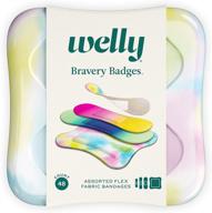 🌈 colorwash tie dye welly bandages: assorted shapes for minor cuts and wounds - 48 count логотип