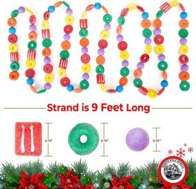 img 2 attached to 🍭 9 Ft Plastic Candy Life Saver Gumdrop Ball Christmas Garland | Glittered Tree Garland Ideal for Retro Candy Land Theme Trees | Indoor Christmas Decorations