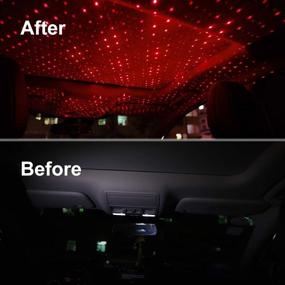 img 2 attached to 🚗 Car USB Star Decoration Atmosphere Light: Portable Red LED Projector for Cars, Home Parties & Celebrations