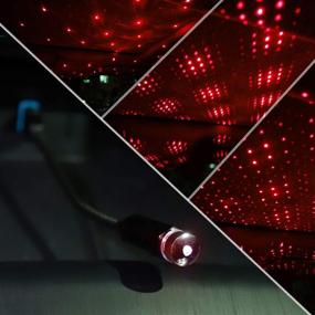 img 3 attached to 🚗 Car USB Star Decoration Atmosphere Light: Portable Red LED Projector for Cars, Home Parties & Celebrations