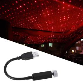img 4 attached to 🚗 Car USB Star Decoration Atmosphere Light: Portable Red LED Projector for Cars, Home Parties & Celebrations