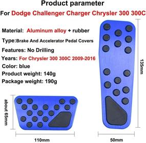 img 3 attached to Hecotrax Aluminum Alloy Pedal Cover For Dodge Challenger Charger Chrysler 300 300C No Drilling Aluminum Brake And Accelerator Pedal Covers (Blue)