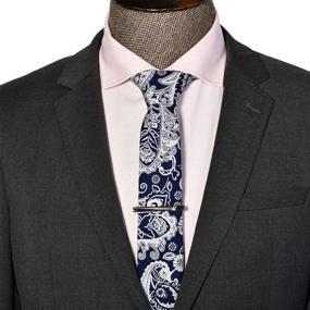 img 2 attached to Jacquard Neckties Paisley Striped Pattern Men's Accessories