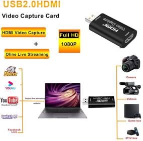 img 1 attached to 🎥 USBNOVEL Audio Video Capture Cards - HDMI to USB Video Capture - Full HD 1080P USB2.0 Recording to Computer via DSLR Camcorder for Gaming, Streaming, Teaching, Video Conference, or Live Broadcasting