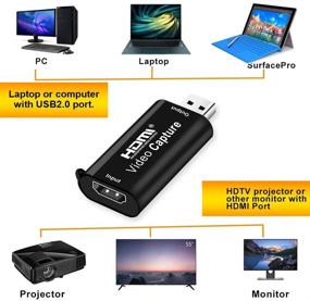 img 3 attached to 🎥 USBNOVEL Audio Video Capture Cards - HDMI to USB Video Capture - Full HD 1080P USB2.0 Recording to Computer via DSLR Camcorder for Gaming, Streaming, Teaching, Video Conference, or Live Broadcasting