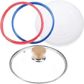 img 4 attached to Instant Pot 6 Quart Accessories Set: 9 Inch Tempered Glass Lid, Silicone Lid Cover, and 2 Pack Silicone Sealing Rings - Complete Set of 4