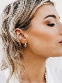 img 3 attached to 👂 SWEETV Small Open Hoop Earrings: Stylish 925 Sterling Silver Chunky Hoops for Lightweight and Hypoallergenic Piercing