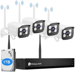 img 4 attached to 📷 Продвинутая беспроводная система видеонаблюдения 1080P: двухстороннее аудио, полный HD 8CH NVR, 4 шт. с 1ТБ HDD, Plug & Play, водонепроницаемая, ночное видение, оповещение о движении, WiFi для наружного и внутреннего домашнего наблюдения