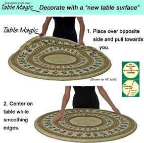 img 2 attached to 🔮 Fitted Vinyl Tablecloth/Tablecover: Table Cover Atlantis Inlaid - Transform 36-48" Tables Magically!