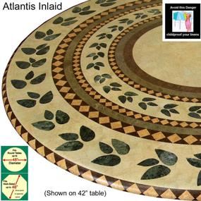 img 3 attached to 🔮 Fitted Vinyl Tablecloth/Tablecover: Table Cover Atlantis Inlaid - Transform 36-48" Tables Magically!