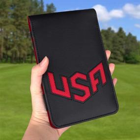 img 2 attached to 🏌️ BIG TEETH Golf Scorecard Holder Yardage Book Cover - USA Pattern Golf Accessories in Leather: Perfect Fit for Your Back Pocket