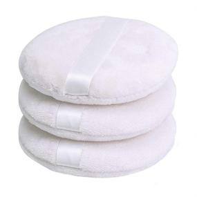 img 4 attached to 🧼 Topwon 4 Inch Washable Large Body Powder Puff - Set of 3, Soft & Furry