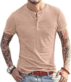 img 4 attached to 👕 Enhance Your Style with Slimbt Sleeve Muscle T Shirt Buttons!