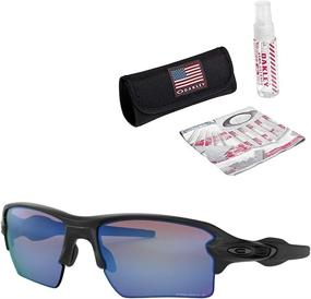 img 4 attached to 🕶️ Oakley Flak 2.0 XL Sunglasses (Matte Black/Prizm Deep H2 O Polarized) with USA Flag Lens Cleaning Kit: The Ultimate Eye Protection