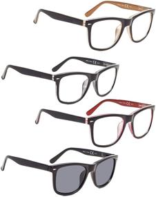 img 4 attached to 🔍 Enhanced Vision Set: Large Lens Reading Glasses 4-Pack with Sun Reader Inclusions