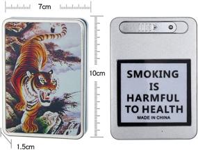 img 2 attached to 🐯 Tiger USB Lighter: Rechargeable Flameless Windproof Lighter & Cigarette Case with 16-Cigarette Capacity