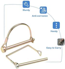 img 1 attached to 🔒 CZC AUTO 10-пакетняя фиксирующих штифтов для валов - штифты безопасности диаметром 1/4 дюйма для фермерской, газонной, садовой повозок, прицепных соединений, соединителей, буксировки - квадратное и арочное исполнение - надежная конструкция.