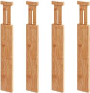 🎋 versatile bamboo drawer dividers: expandable spring loaded organizers for kitchen, office, dressers, bathroom - 13-17 inches adjustable logo