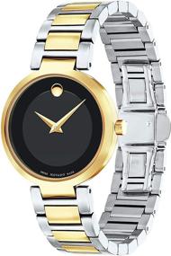 img 2 attached to ⌚️ Stylish Movado Women's Modern Classic Two Tone Watch: Featuring Concave Dot Museum Dial, Black/Gold (Model 607102)