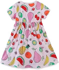 img 3 attached to 🌸 HILEELANG Little Girls Cotton Sundress with Sleeveless Flower Print - Casual Summer Jumper Skirt