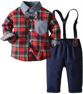 👔 moyikiss studio toddler dress suit baby boys gentleman clothing sets with bow ties shirts + suspenders pants outfits logo