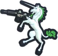 🦄 glow in the dark tactical unicorn pvc morale patch, 3"t x 4.5"w with green mane logo