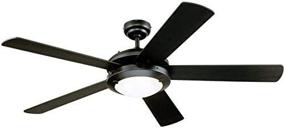 img 2 attached to Ciata Lighting 52-Inch Comet Ceiling Fan | Matte Black Finish | Dimmable LED Light Fixture | Frosted Glass | Reversible Matte Black/Marble Blades