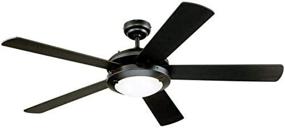 img 3 attached to Ciata Lighting 52-Inch Comet Ceiling Fan | Matte Black Finish | Dimmable LED Light Fixture | Frosted Glass | Reversible Matte Black/Marble Blades