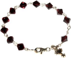 img 4 attached to 💎 Swarovski Crystal Elements Girls' Rosary Bracelet Jewelry