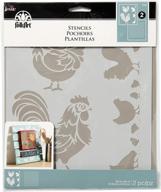 🐔 folkart chicken coop coordinating stencils (pack of 2) - 8.5" x 9.5" size, set of 3 logo