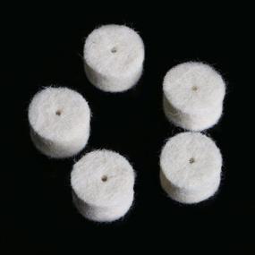 img 1 attached to 🧰 Drilax 100 Pcs 1/2 x 3/8 inch Wool Felt Polishing Buffing Pad Set with 2 Screw Mandrels - Compatible with Dremel 414 Polishing Wheel Buffing Rotary Tools Attachment