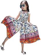 stylish and comfortable: binpaw girls floral print wide leg jumpsuit dress for a fashionable summer look logo