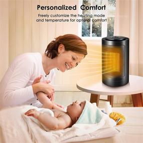 img 1 attached to 🔥 Compact Ceramic Tower Heater: Fast Heating, Over-Heat & Tip-Over Protection for Bedroom and Office