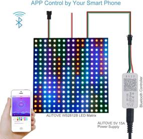 img 3 attached to 🎛️ ALITOVE Bluetooth Controller for Addressable LEDs - iOS Android App, Wireless Remote Control, DC 5V~12V, Compatible with SK6812, SK6812-RGBW, WS2812, SM16703, Dream Color, Programmable RGB LED Strip Pixel