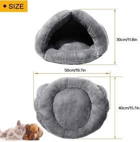 img 1 attached to 🐱 Self-Warming Cat Sleeping Bed - Cozy Cat Cave for Winter, Soft Pet Bed for Indoor Cats and Rabbits