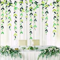 stunning 52 feet spring summer theme green leaf garland - perfect party decorations kit for green birthday, baby shower, wedding, engagement, bridal shower & showcase décor (4 packs) логотип