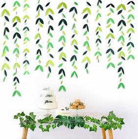 img 2 attached to Stunning 52 Feet Spring Summer Theme Green Leaf Garland - Perfect Party Decorations Kit for Green Birthday, Baby Shower, Wedding, Engagement, Bridal Shower & Showcase Décor (4 Packs)