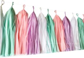 img 1 attached to 🦄 16-Pack Gold Unicorn Tissue Paper Tassels for Party, Wedding - Garland Bunting, Pom Pom Decorations