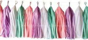 img 2 attached to 🦄 16-Pack Gold Unicorn Tissue Paper Tassels for Party, Wedding - Garland Bunting, Pom Pom Decorations