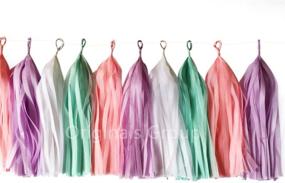 img 3 attached to 🦄 16-Pack Gold Unicorn Tissue Paper Tassels for Party, Wedding - Garland Bunting, Pom Pom Decorations