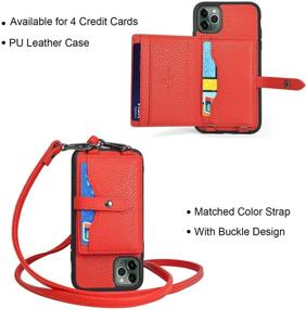 img 3 attached to 📱 JM JUST MUST iPhone 11 Pro Wallet Case with Crossbody Strap and Credit Card Holder - Premium Leather Protective Cover for iPhone 11 Pro 5.8 inch