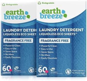 img 4 attached to 🌍 Earth Breeze Fragrance-Free Liquid-Less Laundry Detergent Sheets - No Plastic Jug - 120 Loads, 60 Sheets (2 Pack)