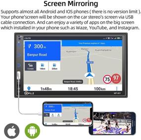 img 1 attached to 🚗 Enhanced Car Stereo System with 7 Inch HD Touchscreen, iOS/Android Compatibility, Mirror Link, Bluetooth 5.1, Rear/Front View Camera: P.L.Z Upgrade your Ride!