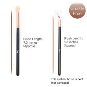 img 2 attached to 🖌️ Qivange Eye Makeup Brushes Set: 12pcs Synthetic Brushes for Flawless Eye Makeup Application in Black with Rose Gold