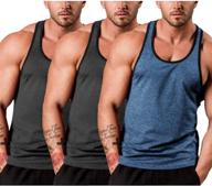 3 pack coofandy men's y-back gym tank tops - sleeveless workout muscle tee for fitness and bodybuilding t shirts логотип